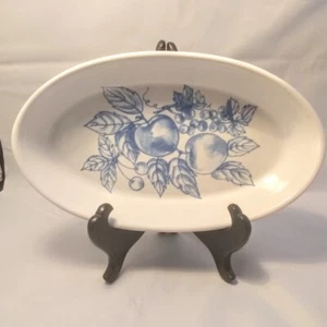 Brunelli Italienische Keramik Oval Schale Blau Weiß Obst Motiv 10,5 x 6" Vintage - Bild 1 von 3