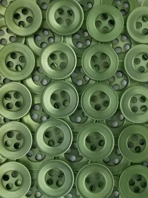 SIZE 20L - 1/2", SHIRT BUTTON, GREEN, 1 DOZEN, SHINY FINISH, FREE SHIPPING USA - Image 1 of 2