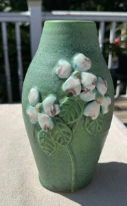 Jemerick Steve Frederick Art Pottery Dogwood Floral Flowers Vase 8-3/4" - Picture 1 of 7