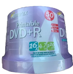 Memorex Printable DVD-R 50er Pack 16x 4,7GB 120 Minuten Spindel neu und versiegelt - Bild 1 von 4