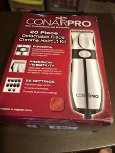 CONAIR PRO FOR PROFESSIONAL RESULTS 20 PC DETACHABLE BLADE CHROME HAIRCUTTING KI - Picture 1 of 11