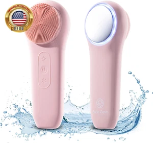 Facial Cleansing Brush, Rechargeable Electric Silicone Face Scrubber Exfoliator, - Picture 1 of 8