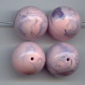 6 ACRÍLICO MÁRMOL AZUL ROSA DE COLECCIÓN 20mm. CUENTAS REDONDAS SUAVES 2096 - Imagen 1 de 1