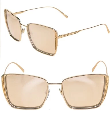 Gafas de sol BVLGARI BV6176 oro rosa rosa rectangulares de metal 6176 auténticas Foto 1 de 4