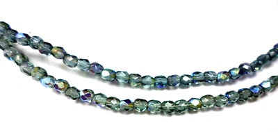 Круглые бусины 2–14 дюймов 242 чешские 3 мм огненно-полированное стекло черный бриллиант серый AB - Изображение 1 из 4