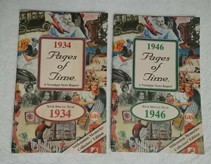 Pages Of Time A Nostalgia News Report Lot of 2 1934 1946 Collectors Edition - Bild 1 von 8