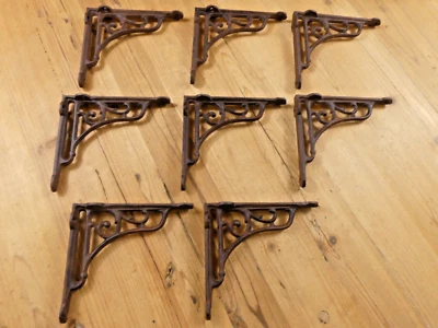 8 Antique Style Vine Shelf Brace Wall Bracket Cast Iron Corbel 6" X 6 1/2" Brace - Image 1 of 4