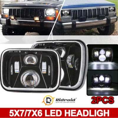 PAR de faros LED 5x7"7x6" para Ford F150 F250 F350 Ranger 1976-1986 haz alto Foto 1 de 4