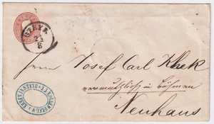 Austria 1861 entero 10 Kr. Mi.Nr. U 3 Steyr - Linz - Neufelden - Neuhaus - Imagen 1 de 2