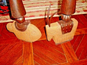 2 Vintage Kerzenständer Made in Philippines. Kitang und Ziege. Je 17 Zoll & 2,8 Pfund - Bild 1 von 6