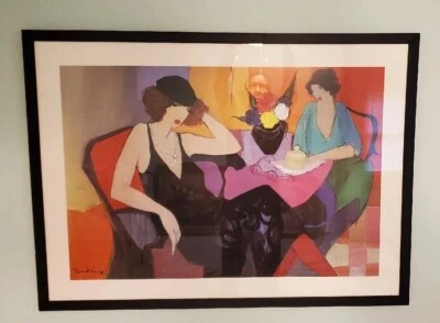 Impresión enmarcada grande Itzchack Tarkay Tea Time Maria & Susie 31"x42" Foto 1 de 4