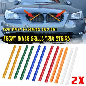 For BMW  E60 E61 5-Series Grill Bar V Brace Front Grille Trim Strips Pipe 2PCS - Picture 1 of 10