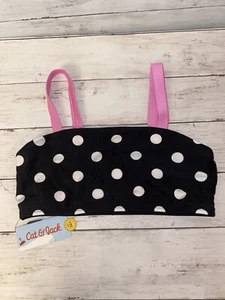 Cat & Jack Target Swim Top Black & White Polka Dots Purple Straps XL 14/16 NWT - Picture 1 of 4