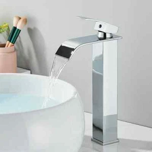 Grifo de Lavabo Cascada Grifo para Baño de Latón Grifo Grifo de Cuenca Monomando - Imagen 1 de 12
