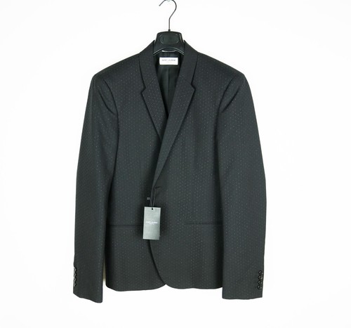 SAINT LAURENT (YSL) SAINT LAURENT PARIS giacca lana seta blazer cappotto sportivo tuta nero 52 pois