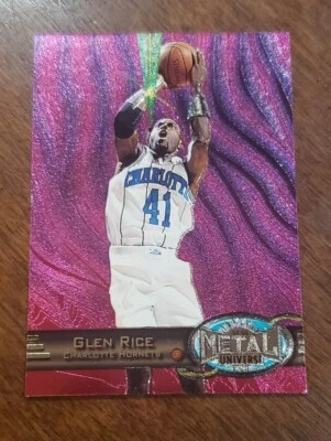 GLEN RICE 1997-98 Metal Universe Basketball Card #35 Charlotte Hornets NBA - Image 1 of 2