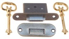 アンティーク真鍮ロールトップデスクロックセット丸みを帯びた楕円形キャッチ2キーヴィンテージ古いレトロ