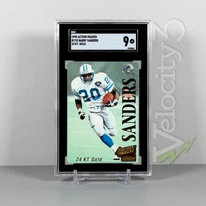 SGC 9 Graded NFL Card: 1995 Action Packed BARRY SANDERS #17G | 24k Gold | Lions - Picture 1 of 3
