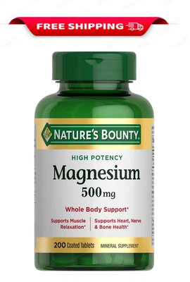 Nature's Bounty Magnesium Supplements 500 Mg 200 Count (Pack of 1) - Image 1 of 4