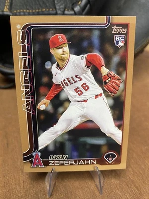 2025 Topps Update Ryan Zeferjahn #US324 Orange Rainbow Foil #'d /25 RC Angels - Image 1 of 2