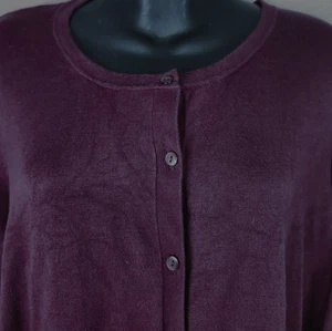 Time and Tru Strickjacke Damen Größe XXL 20 Aubergine Lila Knopfleiste Langarm - Bild 1 von 6