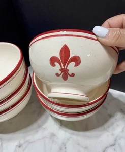 Set/6 Williams Sonoma Salat Müsli Allzweck Schüsseln mit Fuß Portugal - Bild 1 von 8