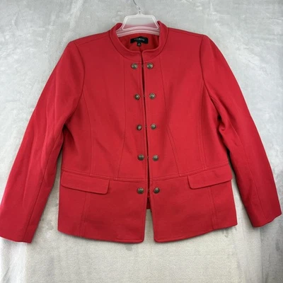 Chaqueta Talbots Mujer 16 Rojo Doble Pecho Militar Blazer Forrado Mezcla Algodón Foto 1 de 4