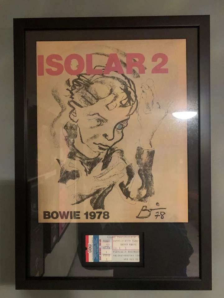 david bowie 1978 concert tour program and ticket stub framed - Image 1 of 1