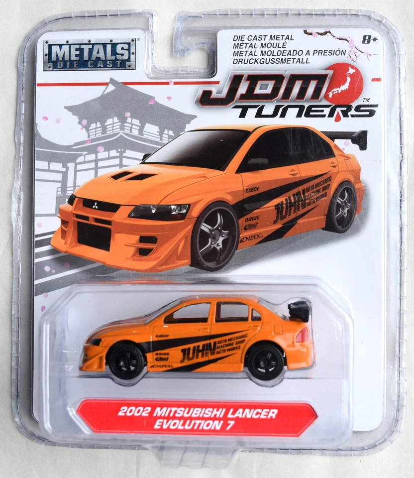 2002 MITSUBISHI Lancer EVO 7 Blue JDM Tuners Jada Toys Die-cast 1 64