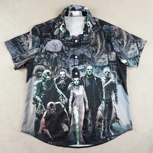 Universal Monsters Shirt Mens Medium Horror Movie Monsters Graphic Button Up - Picture 1 of 20