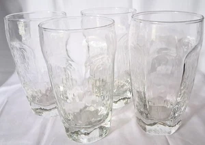 4er SET LIBBEY RITTERLICHKEIT KLAR GEHÄMMERT GLAS EISTEE BECHER 12 OZ 5 1/4" - Bild 1 von 2