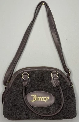 Bolso Cartera Bolso Peludo Difuso Gris Juicy Couture Imitación Cuero Sherpa Foto 1 de 4