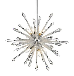 Z-Lite 4002-8 Soleia 8 Light 27"W Crystal Sputnik Chandelier - Chrome - Picture 1 of 1