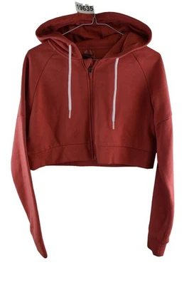 GYMSHARK Red Crop Hoodie size S Womens Full Zip Sports Jumper Casual Outdoors - Image 1 of 4