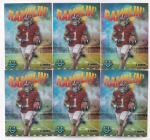 (6) Jahmyr Gibbs 2022 BOWMAN UNIVERSITY CHROME RAMBLIN' MAN LOT #RM-5 LIONS - Picture 1 of 1