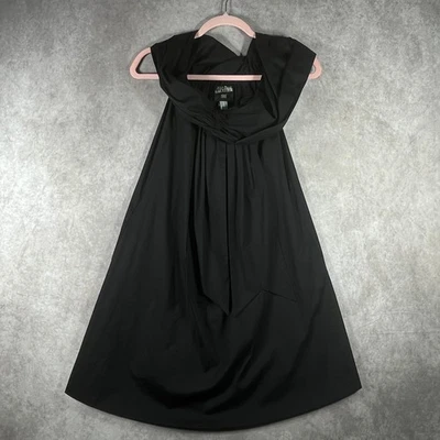 Jean Paul Gaultier Dress Women 10 Black Sleeveless Collared LBD Pockets Art Goth - Image 1 of 4