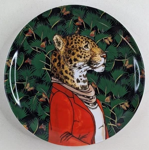 West Elm Dapper Animal Jaguar Plate Rachel Kozlowski 8.75" NEW Rare - Picture 1 of 2