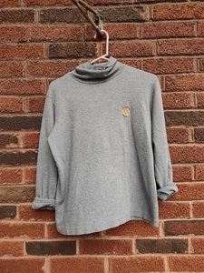 Ralph Lauren LRL Pullover Damen mittelgrau Wappen Baumwolle Rollkragenpullover - Bild 1 von 7