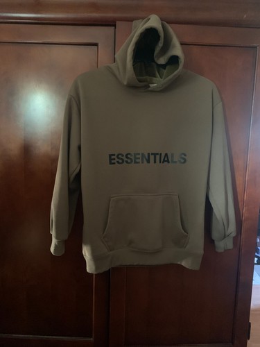 tg Small Fear of God Essentials x SSENSE Pullover Felpa con Cappuccio FOG RAIN DRUM Taupe