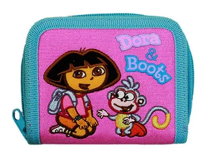 DORA the EXPLORER & BOTAS DE LUJO BILLETERA CON CREMALLERA BOLSO DE MONEDAS Estuche de dinero ¡NUEVO! - Imagen 1 de 3