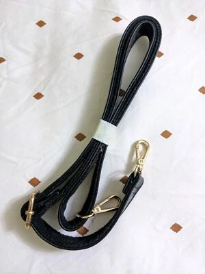 Bandolera de cuero sintético correa de repuesto ajustable con correa negra tono dorado de 1" Foto 1 de 3