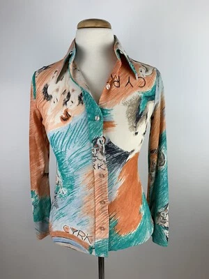 Vintage 60"s Vintage -1960's Blouse- Mr. Dino, novelty shirt- Disco Shirt-9/10 - Image 1 of 4