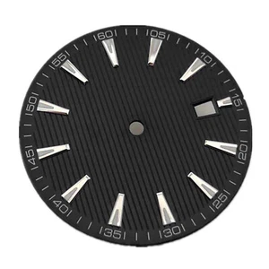 33.5mm Black+White Watch Dial Date Window @3 Fit For NH35/NH35A Watch Movement H - Picture 1 of 9