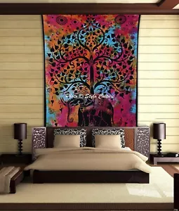 Mandala Tapestry Multi Color Twin Wall Decor Cotton Bohemian Wall Hanging - Picture 1 of 3