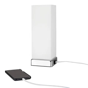 Touch Table Lamp Chrome USB Charging Port Bedside 28CM Tall Desk Light LED Bulb - Picture 1 of 9