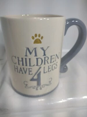 MY CHILDREN HAVE 4 LEGS COFFEE MUG.PET ANIMALS MUG. PAW PRINT Art Deco Mug. B253 - Image 1 of 4