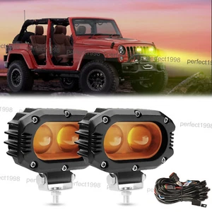 4"Inch LED Amber Cube Pods Work Light Bar Spot Fog Lamp Driving Offroad ATV UTV - Picture 1 of 23