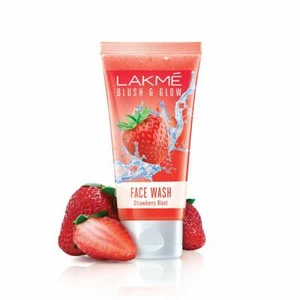 Lakme Blush & Glow Strawberry Refreshing Gel Face Wash 100 gm Facial Cleanser - Picture 1 of 3