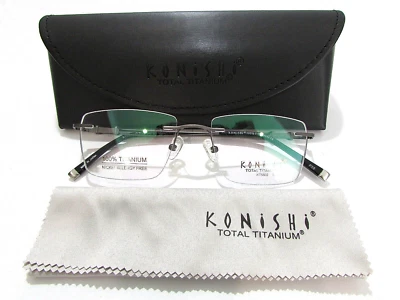 Clariti Konishi KT 5602 KT5602 C1 Gun Total Titanium Rimless Eyeglasses Frame - Image 1 of 2