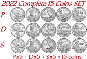 2022 P D S American Women Quarter Clad 15 Coins COMPLETE Set - Picture 1 of 1